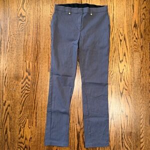 Rafaella Classic Pinstripe Dress Pants Comfort Waist Size 10 Navy Blue